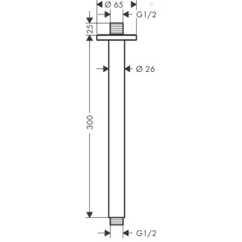 Dušas galvas turētājs Hansgrohe Vernis Shape 30 cm, matēti melns 26407670