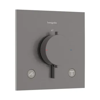 Dušas maisītājs Hansgrohe Ecostat Comfort E ar termostatu iebūvējams, 2 ierīcēm, birstēts melns hroms 33711340