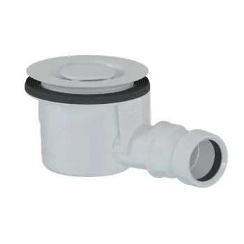 Sifons Dušas paliktnim Polysan diametrs 90, Zems, DN40, balts vāciņš (17924W)