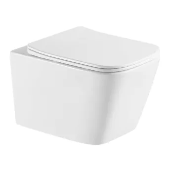 Tualetes poda komplekts Geberit Duofix Rāmis ar Klielle Arkas I Rimless podu, SoftClose vāku un Delta Baltu Pogu SANI11CA31146