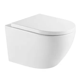 Tualetes poda komplekts Geberit Duofix rāmis ar podu Kielle Oudee Rimless, SoftClose vāku, Hromētu pogu Delta01