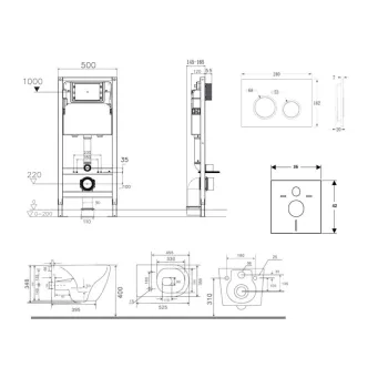 Tualetes poda komplekts Kielle Genesis Rāmis ar Klielle Gaia Rimless podu, SoftClose vāku un Gemini New II Hromētu pogu 30528SS14