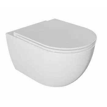 Tualetes poda komplekts Kielle Genesis Rāmis ar Klielle Oudee Rimless podu, SoftClose vāku un Gemini New II Hromētu/Baltu pogu 30528SS04