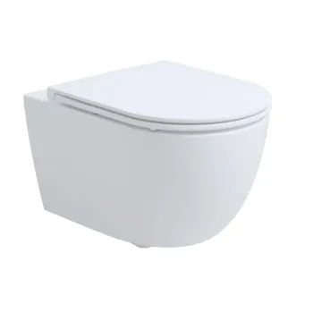 Tualetes poda komplekts Kielle Genesis Rāmis ar Klielle Oudee Vortex Rimless+ podu, SoftClose vāku un Gemini New II Hromētu/Baltu pogu 30528SS31