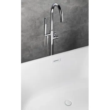 Vannas izplūde Aqualine notekas un pārplūdes vāku komplekts, ClickClack, spīdīgi balts TF9005W 