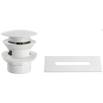 Vannas izplūde Aqualine notekas un pārplūdes vāku komplekts, ClickClack, spīdīgi balts TF9005W