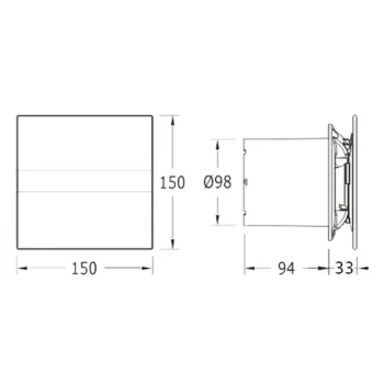Ventilators Sapho Cata E-100 GST aksiāls ar taimeri, 8 W, 100 mm, sudrabs 00900500