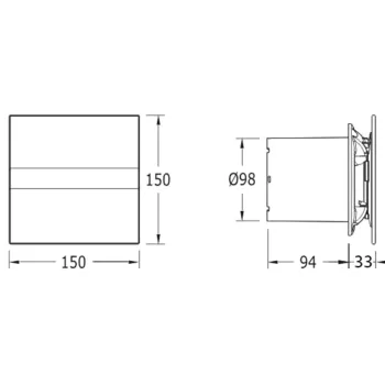 Ventilators Sapho Cata E-100 GSTH aksiāls ar automātisko vadību, 8 W, 100 mm, sudrabs 00900600