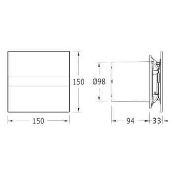 Ventilators Sapho Cata E Aksiālais E-100 GBT, ar taimeri, melns 00900502