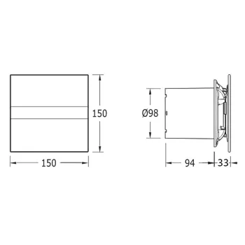 Ventilators Sapho Cata E Aksiālais ventilators E-100 GB, melns 00900402