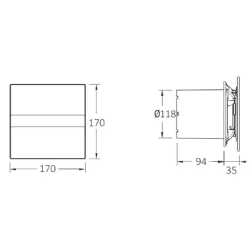 Ventilators Sapho Cata E aksiālais ar taimeri E-120 GT, 15 W, 120 mm, balts 00901100