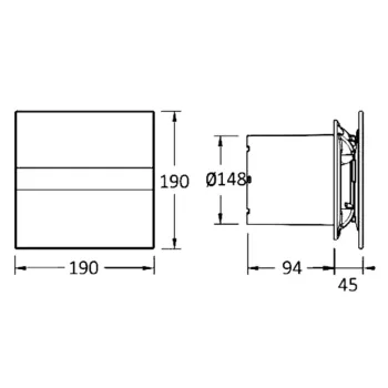 Ventilators Sapho Cata E aksiālais ar taimeri E-150 GT, 21W, 150 mm, balts 00902100