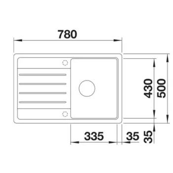 Virtuves izlietne BLANCO LEGRA 45 S SILG Anthracite O.ZUB O.AF  SILGRANIT™ 522201