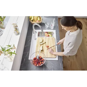 Virtuves Izlietne BLANCO ZENAR XL 6 S C RE SILG Soft white O.ZUB InFino M.AF SILGRANIT™, PuraDur™, Silti balts 527185