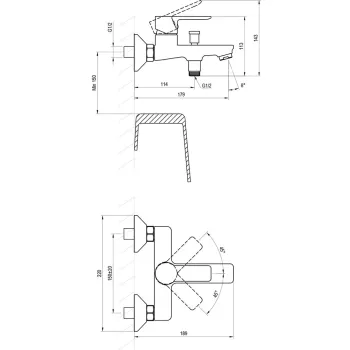 Vannas / Dušas maisītājs Ravak Solar SL 022.20BL Melns X070491