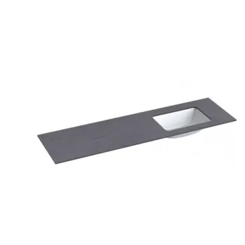 Darba virsma ar izlietni Kame Universal HPL 160cm Labā ar Easy Clean sifonu Black moon