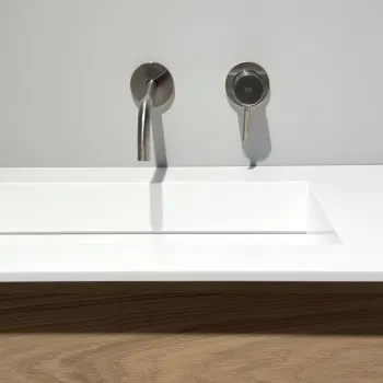Mēbeļu izlietne Kame Corian N 160 dubultā (bez atveres maisītājam) Balts Matēts CN1600465-D-BS
