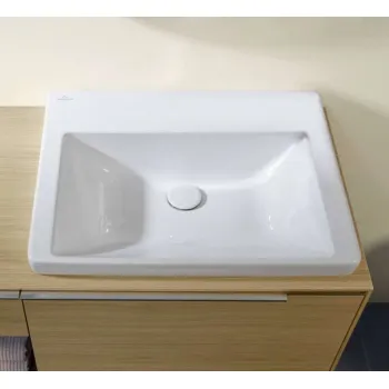 Mēbeļu izlietne Villeroy & Boch Subway 3.0 60x47cm, bez jaucējkrāna cauruma, CeramicPlus, alpine white 4A706FR1