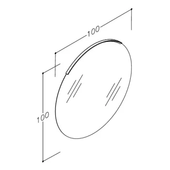 Spogulis Kame Universal 100cm ar alumīnija LED fona gaismu Mirror MR-C05/100-100/SV-AL
