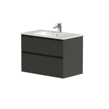 Vannas istabas skapītis Kame Loft 80cm 2 atvilknes, bez izlietnes, Anthracite Grey BU/8-3DR/D27-LFT