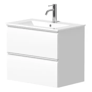 Vannas istabas skapītis Kame Match 60cm 2 atvilknes, bez izlietnes, Balts Matēts BU/6-2DR/D02-MT