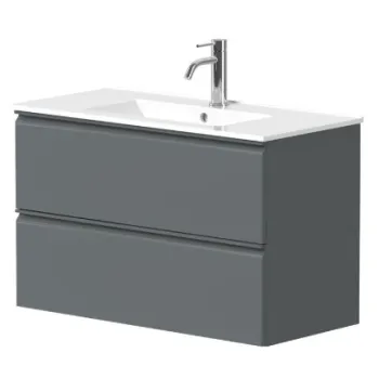 Vannas istabas skapītis Kame Match 60cm 2 atvilknes, bez izlietnes, Matt grey BU/6-2DR/D05-MT