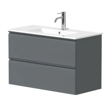 Vannas istabas skapītis Kame Match 80cm 2 atvilknes, bez izlietnes, Matt grey BU/8-2DR/D05-MT