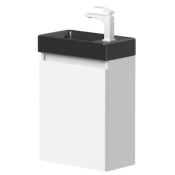 Vannas istabas skapītis Kame Mini 40cm Labais, bez izlietnes, Balts Matēts BU/40x22-R/D02-MN