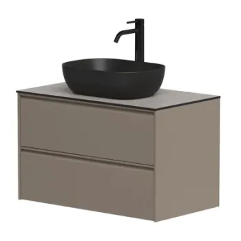 Vannas istabas skapītis Kame Moon 100cm 2 atvilknes, Zem virsmas, Bez izlietnes, Cocoa brown BUC/10-3DR/D15-MO