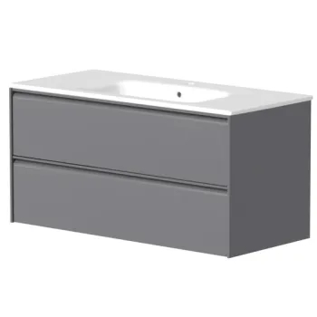 Vannas istabas skapītis Kame Moon 100cm 2 atvilknes, bez izlietnes, Matt grey BU/10-3DR/D05-MO
