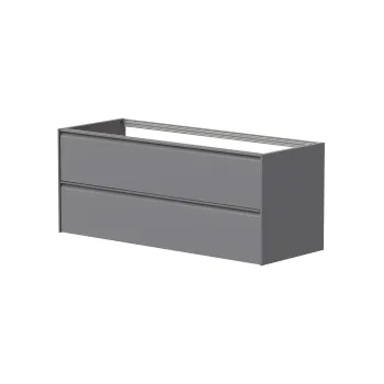 Vannas istabas skapītis Kame Moon 120cm 2 atvilknes, Zem virsmas, Bez izlietnes, Matt grey BUC/12-3DR/D05-MO
