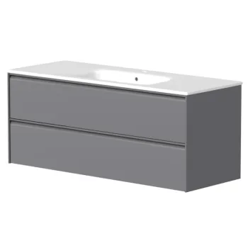 Vannas istabas skapītis Kame Moon 120cm 2 atvilknes, bez izlietnes, Matt grey BU/12-3DR/D05-MO