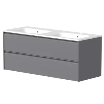 Vannas istabas skapītis Kame Moon 120cm 2 atvilknes, dubultais Matt grey BUD/12-3DR/D05-MO