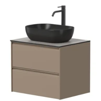 Vannas istabas skapītis Kame Moon 60cm 2 atvilknes, Zem virsmas, Bez izlietnes, Cocoa brown BUC/6-3DR/D15-MO