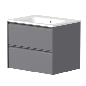Vannas istabas skapītis Kame Moon 60cm 2 atvilknes, bez izlietnes, Matt grey BU/6-3DR/D05-MO