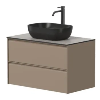 Vannas istabas skapītis Kame Moon 80cm 2 atvilknes, Zem virsmas, Bez izlietnes, Cocoa brown BUC/8-3DR/D15-MO