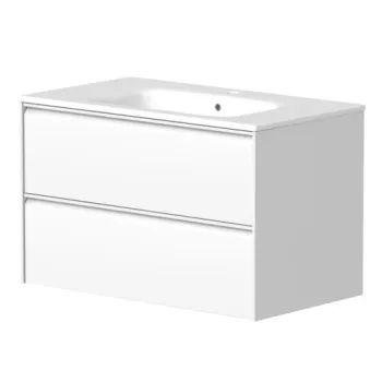 Vannas istabas skapītis Kame Moon 80cm 2 atvilknes, bez izlietnes, Balts Matēts BU/8-3DR/D02-MO