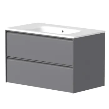 Vannas istabas skapītis Kame Moon 80cm 2 atvilknes, bez izlietnes, Matt grey BU/8-3DR/D05-MO