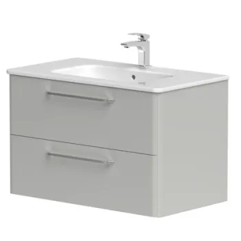 Vannas istabas skapītis Kame Soft 80cm 2 atvilknes, bez izlietnes, Pearl Grey BU/8-3DR/D37-SFT