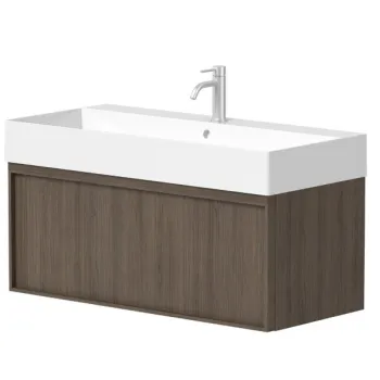 Vannas istabas skapītis Kame Sole 100cm 2 atvilknes, Zem virsmas, Bez izlietnes, Smoked oak BUC/10-3DR/N08-SOL