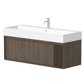 Vannas istabas skapītis Kame Sole 120cm 2 atvilknes, Zem virsmas, Bez izlietnes, Smoked oak BUC/12-3DR/N08-GR-SOL
