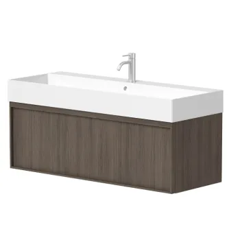 Vannas istabas skapītis Kame Sole 120cm 2 atvilknes, Zem virsmas, Bez izlietnes, Smoked oak BUC/12-3DR/N08-SOL