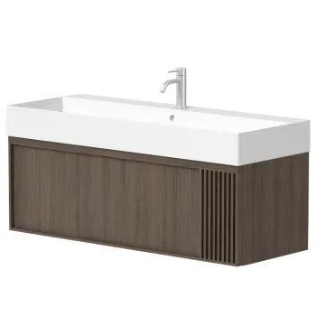 Vannas istabas skapītis Kame Sole 120cm 2 atvilknes, bez izlietnes, Smoked oak BU/12-3DR/N08-GR-SOL