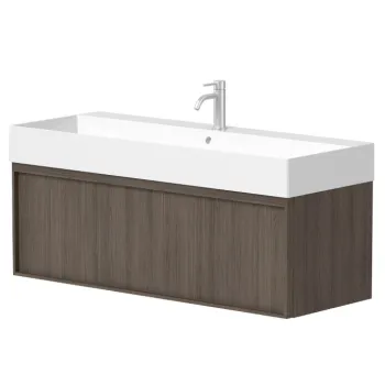 Vannas istabas skapītis Kame Sole 120cm 2 atvilknes, bez izlietnes, Smoked oak BU/12-3DR/N08-SOL