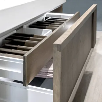 Vannas istabas skapītis Kame Sole 80cm 2 atvilknes, Zem virsmas, Bez izlietnes, Smoked oak veneer BUC/8-3DR/N08-SOL