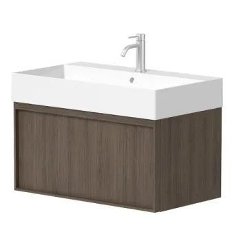 Vannas istabas skapītis Kame Sole 80cm 2 atvilknes, Zem virsmas, Bez izlietnes, Smoked oak veneer BUC/8-3DR/N08-SOL