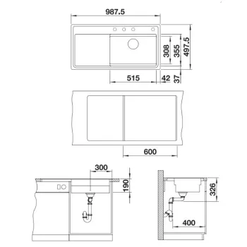 Virtuves izlietne Blanco Zenar XL 6 Silgranīta, 987,5x497,1 cm, InFino, antracīts 523902
