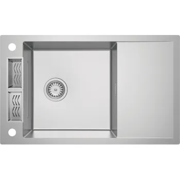 Virtuves izlietne Deante MAGNETIC nerūsējošā tērauda, ar plauktu, 820 x 500 x 219 pulēts tērauds