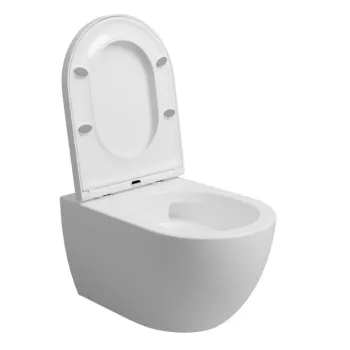 Tualetes poda komplekts Geberit Duofix ar podu Kielle Oudee Rimless Vortex un SoftClose vāks, Delta01 poga, matēts hroms 11CA1151B