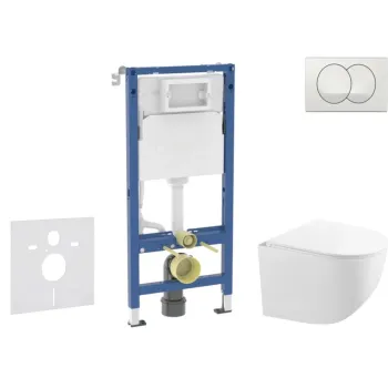 Tualetes poda komplekts Geberit Duofix ar Kielle Gaia Rimless podu ar SoftClose vāku, Delta poga, balta 11CA3150B